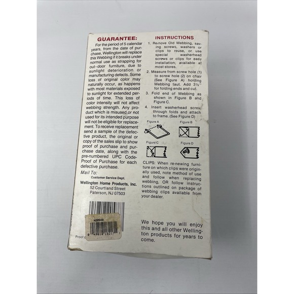 Wellington Polytex Outdoor Webbing ‎ 88 Ft Long Yellow / White New Old Stock. - Picture 3 of 5